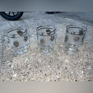 Set of Three Silver Leaf Glasses